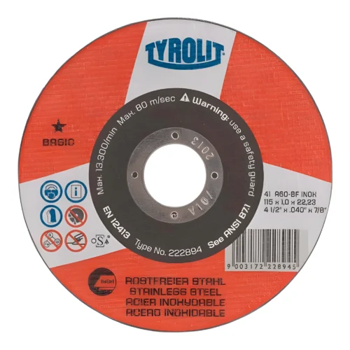 Disco corte inox TYROLIT 115x1mm
