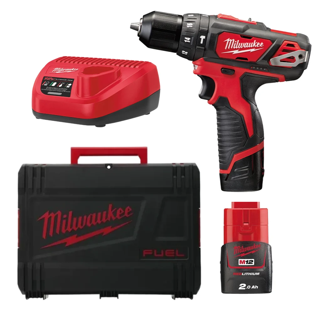 KIT Berbequim combi sub compacto M12™ + Bat. M12 B2 + Carregador + Mala Milwaukee