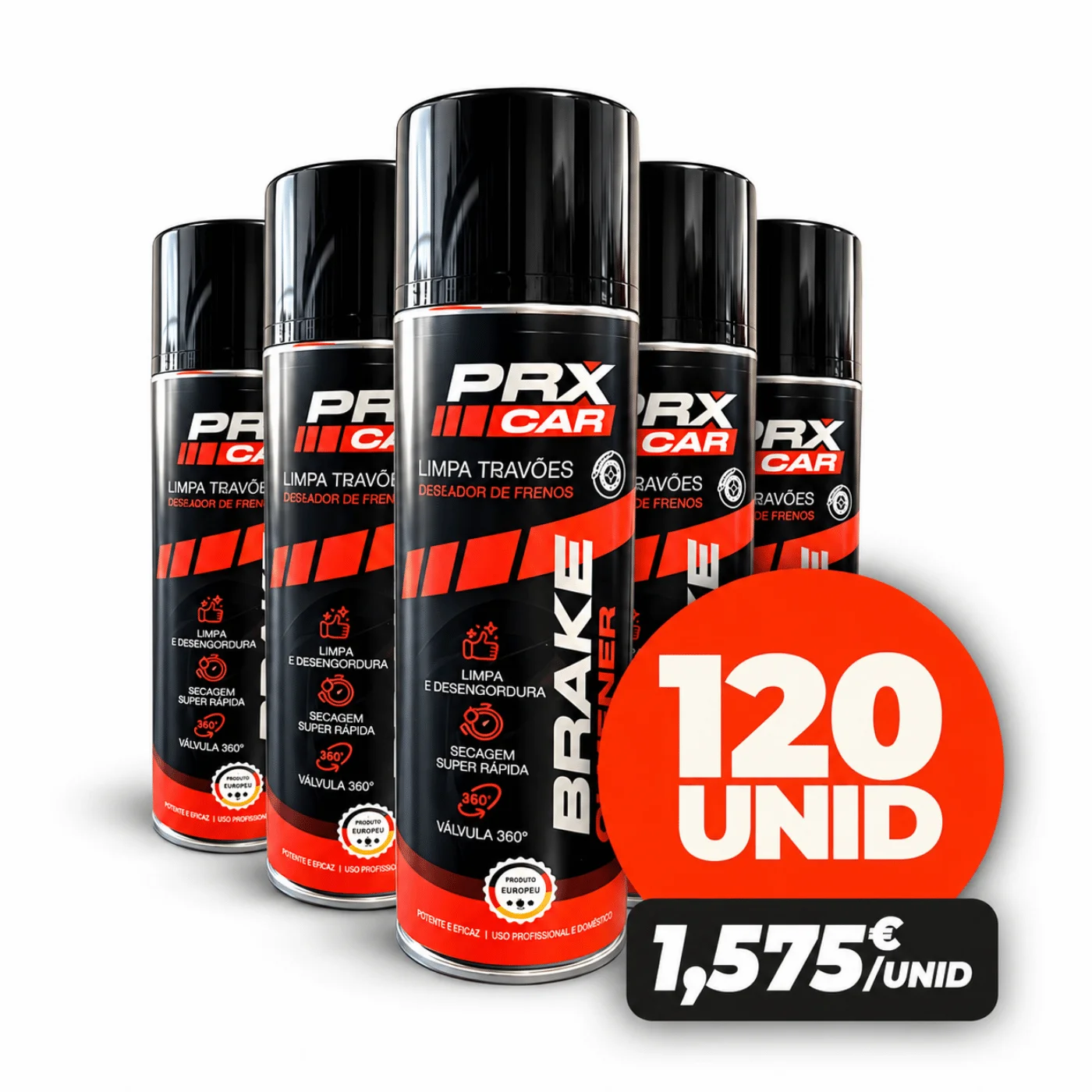 Caixa 120 Sprays Limpeza de Travões PRX Tools 500ml