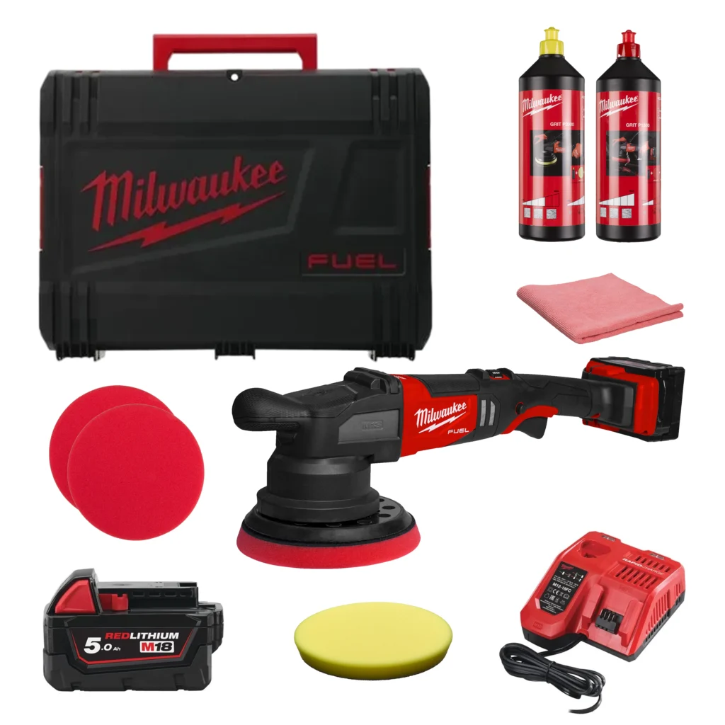 KIT Polidora rotorbital M18 FUEL™ de 150mm + Acessórios Milwaukee