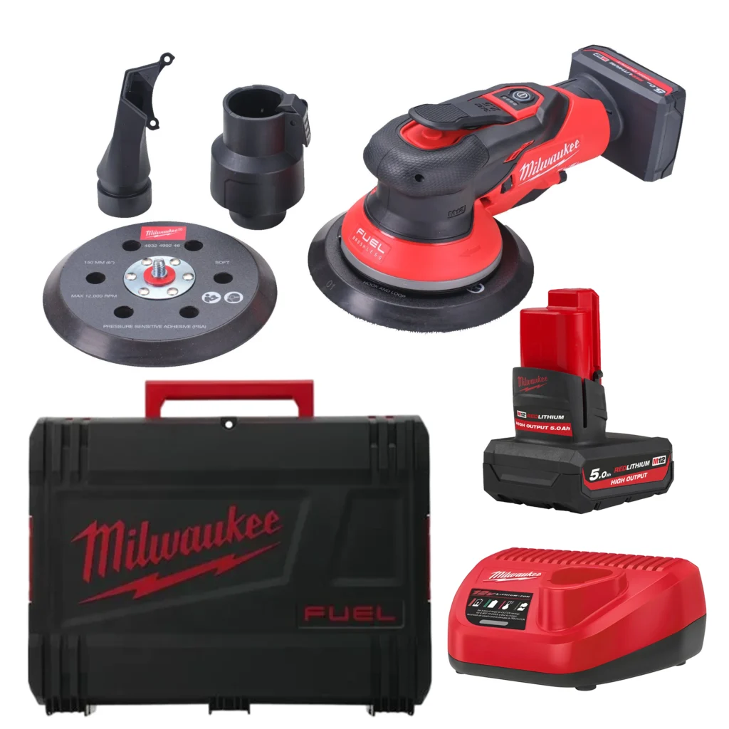 Lixadora rotorbital M12 FUEL™ de 150mm com órbita de 2.5mm