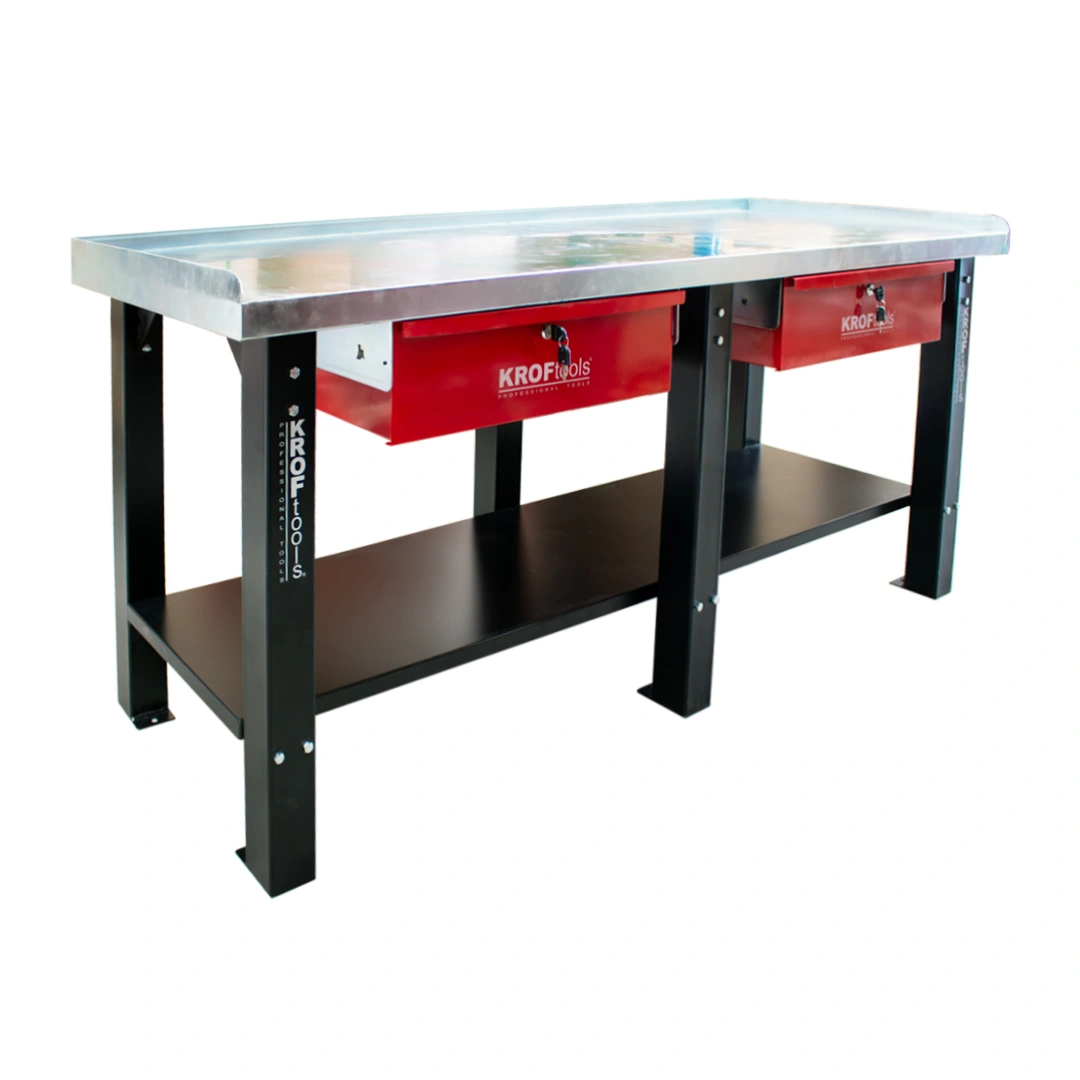 Bancada de trabalho com 2 metros e 2 gavetas - KROFtools - 1