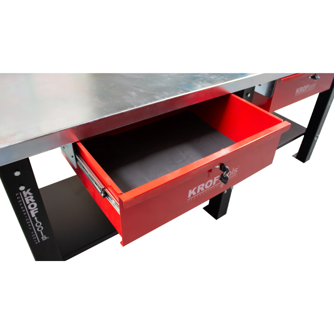 Bancada de trabalho com 2 metros e 2 gavetas - KROFtools - 3