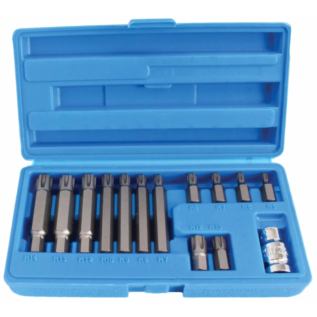 Jogo de 14 Pontas Ribe 1_2″ 10MM POLYDRIVE M5-M14 com Adaptador