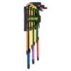 Conjunto 9 Peças de Chaves Hexagonais Extra Longas Coloridas - JBM