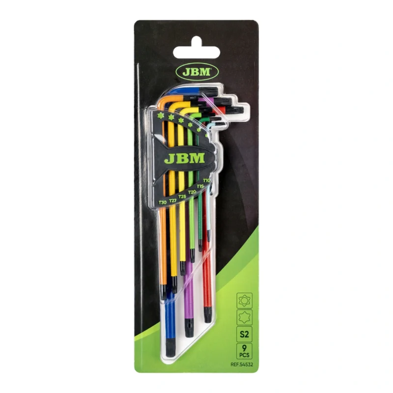 Conjunto 9 Peças de Chaves Hexagonais Extra Longas Coloridas - JBM - 3