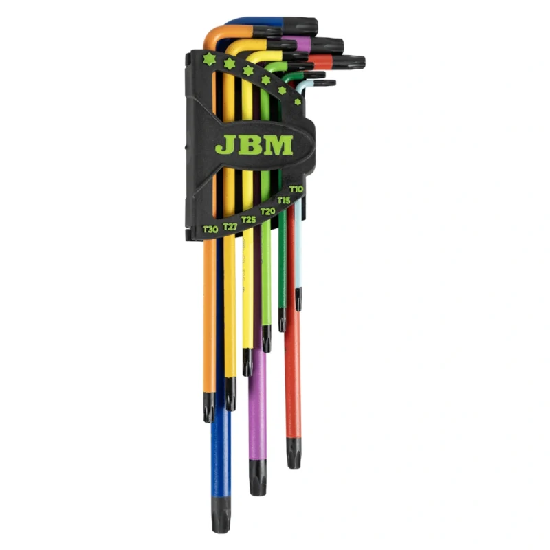 Conjunto 9 Peças de Chaves Hexagonais Extra Longas Coloridas - JBM