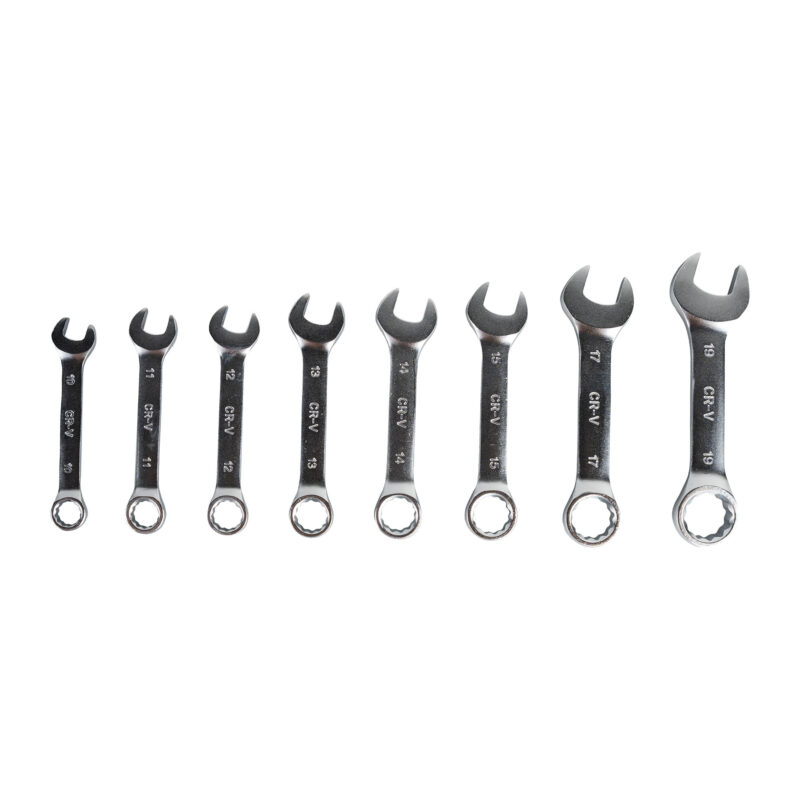 Este conjunto é fácil de armazenar e transportar, ideal para profissionais que procuram versatilidade e qualidade em seu equipamento de trabalho. Contém 8 chaves combinadas de várias medidas: 10, 11, 12, 13, 14, 15, 17, 19 mm.