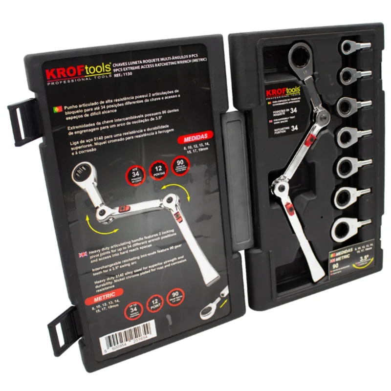 Chaves Luneta Roquete Multi-Ângulos 9PCS - KROFtools - 1