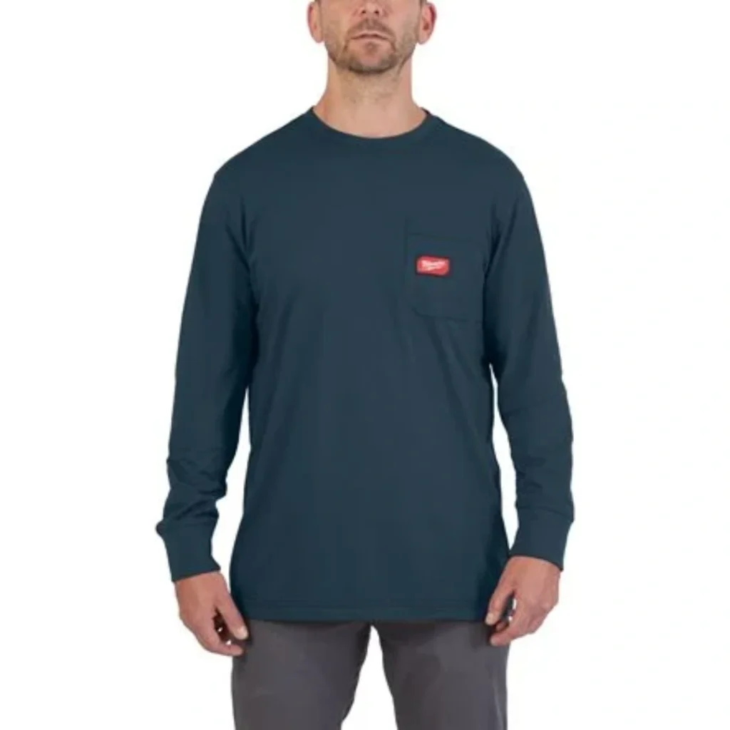 Sweatshirt Azul de Trabalho MILWAUKEE® – Resistência e Conforto Profissional com Proteção UV