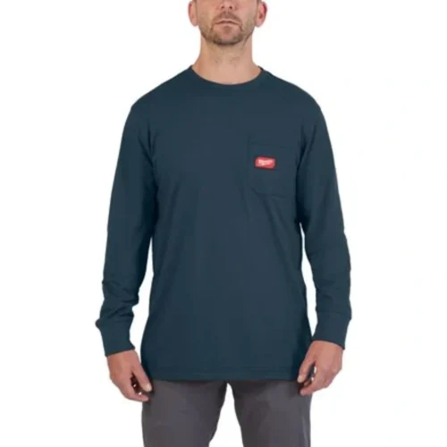 Sweatshirt Azul de Trabalho MILWAUKEE® – Resistência e Conforto Profissional com Proteção UV