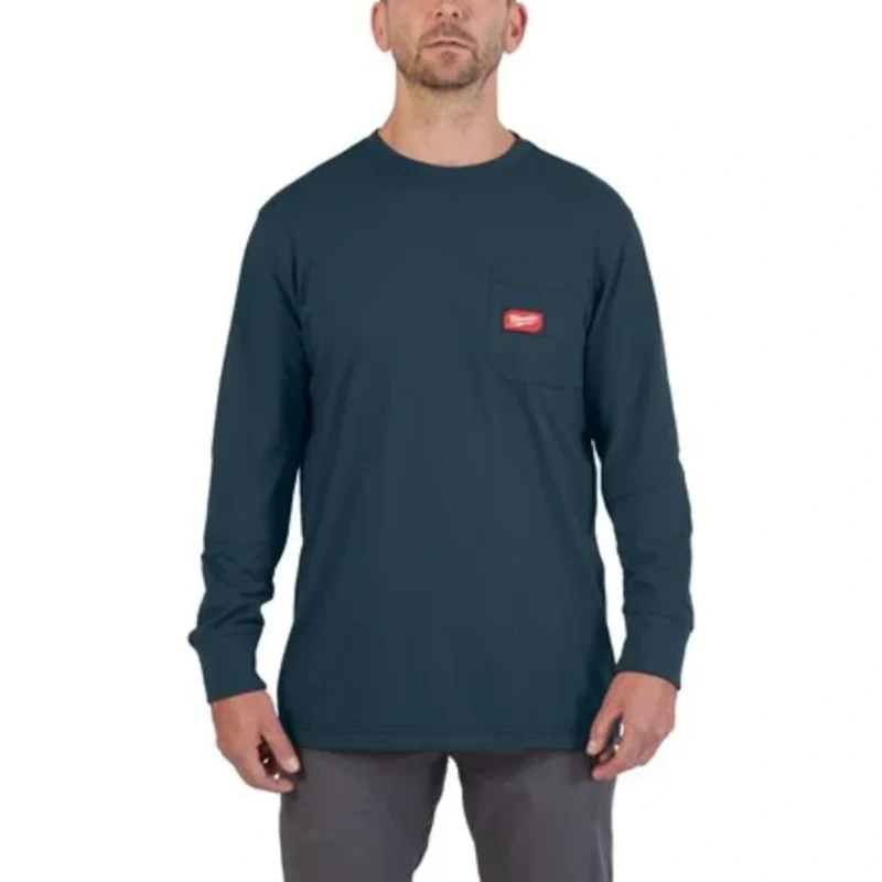 Sweatshirt Azul de Trabalho MILWAUKEE® – Resistência e Conforto Profissional com Proteção UV