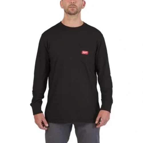 Sweatshirt Preta de Trabalho MILWAUKEE® – Resistência e Conforto Profissional com Proteção UV