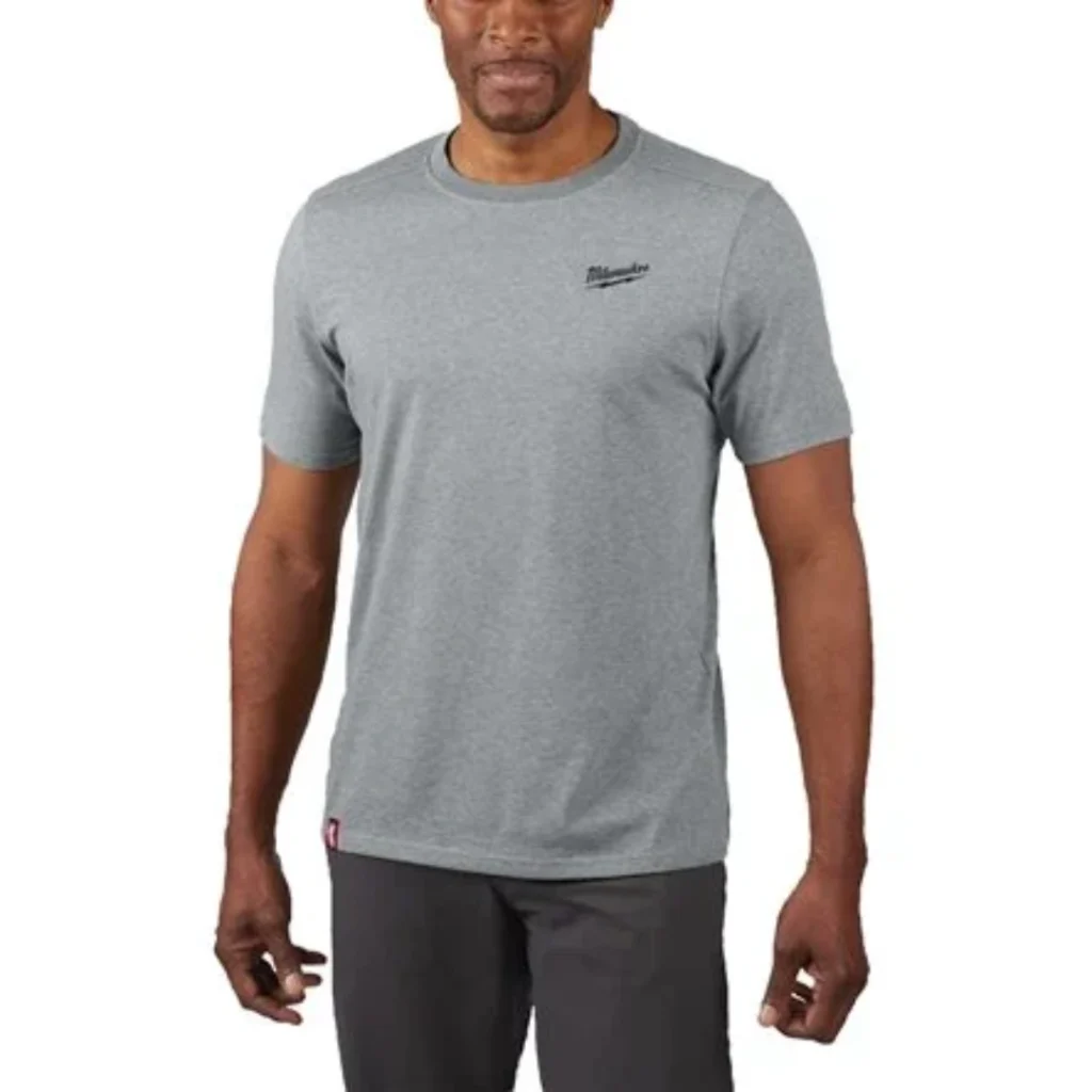 T-shirt Cinzento Híbrida MILWAUKEE® – Conforto Leve e Mobilidade para Profissionais Ativos