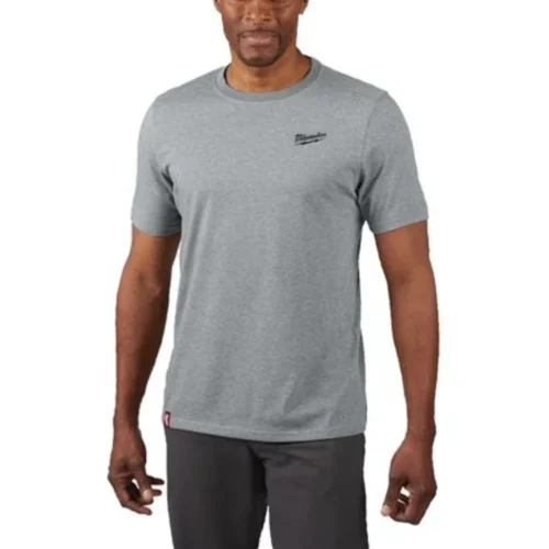 T-shirt Cinzento Híbrida MILWAUKEE® – Conforto Leve e Mobilidade para Profissionais Ativos