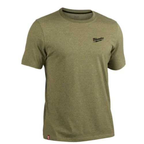 T-shirt Verde Híbrida MILWAUKEE® – Conforto Leve e Mobilidade para Profissionais Ativos (1)