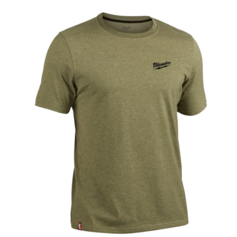 T-shirt Verde Híbrida MILWAUKEE® – Conforto Leve e Mobilidade para Profissionais Ativos (1)