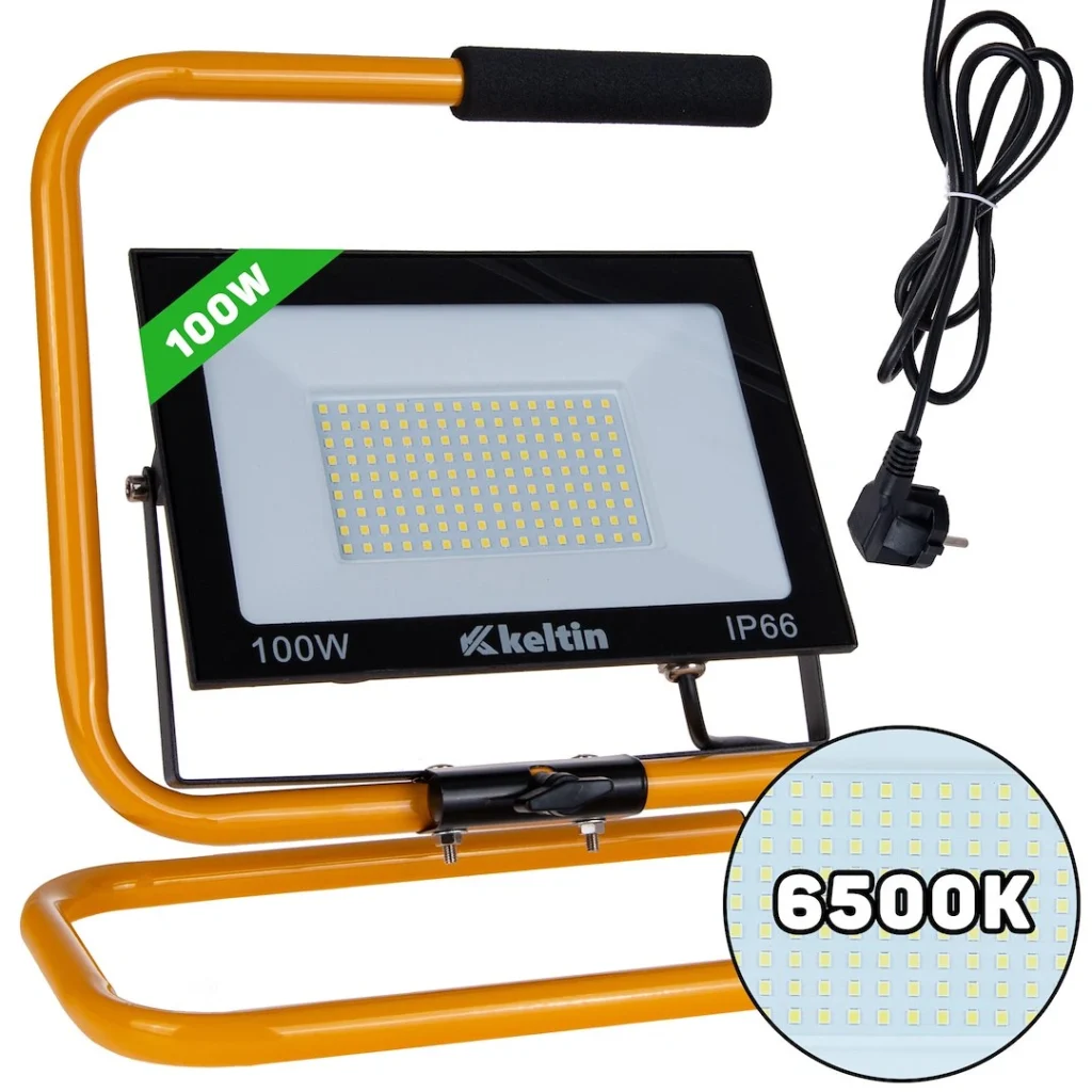 Projetor LED 100W com Tripé de Construção