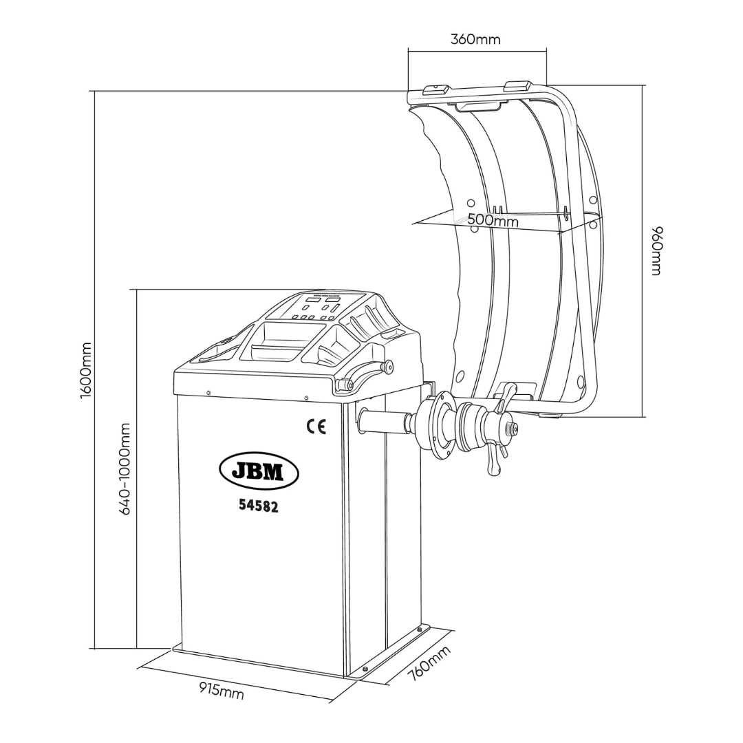 Trocador e Equilibrador de Pneus JBM Série 581 – Pack Oficina + Oferta Cadeira - 11