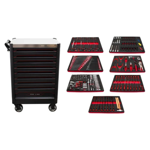 Carro de Ferramentas com 9 Gavetas PROLINE - KROFTOOLS 318 Peças