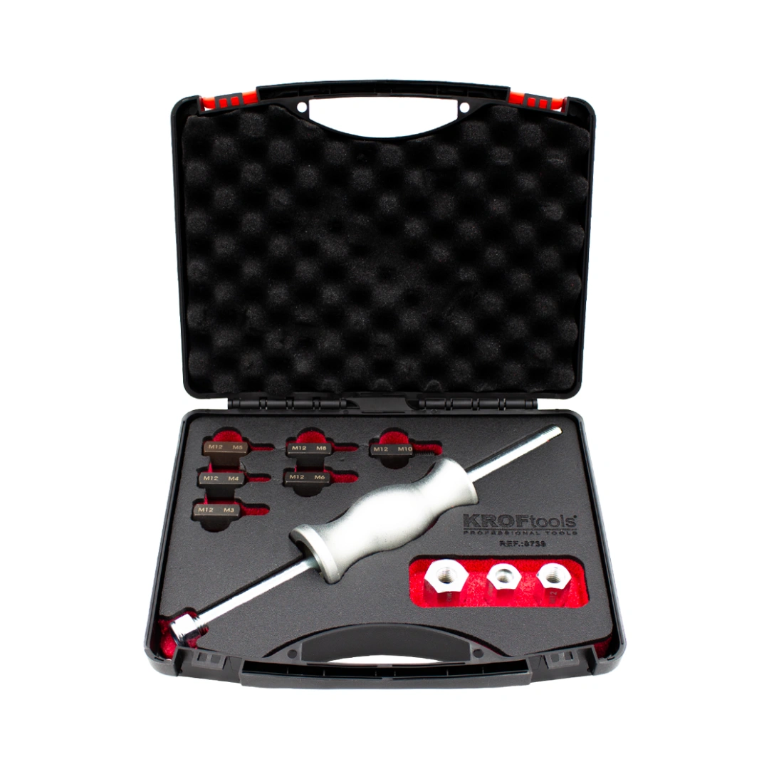 KIT Martelo Deslizante com Adaptadores 10Pcs - KROFtools - 1