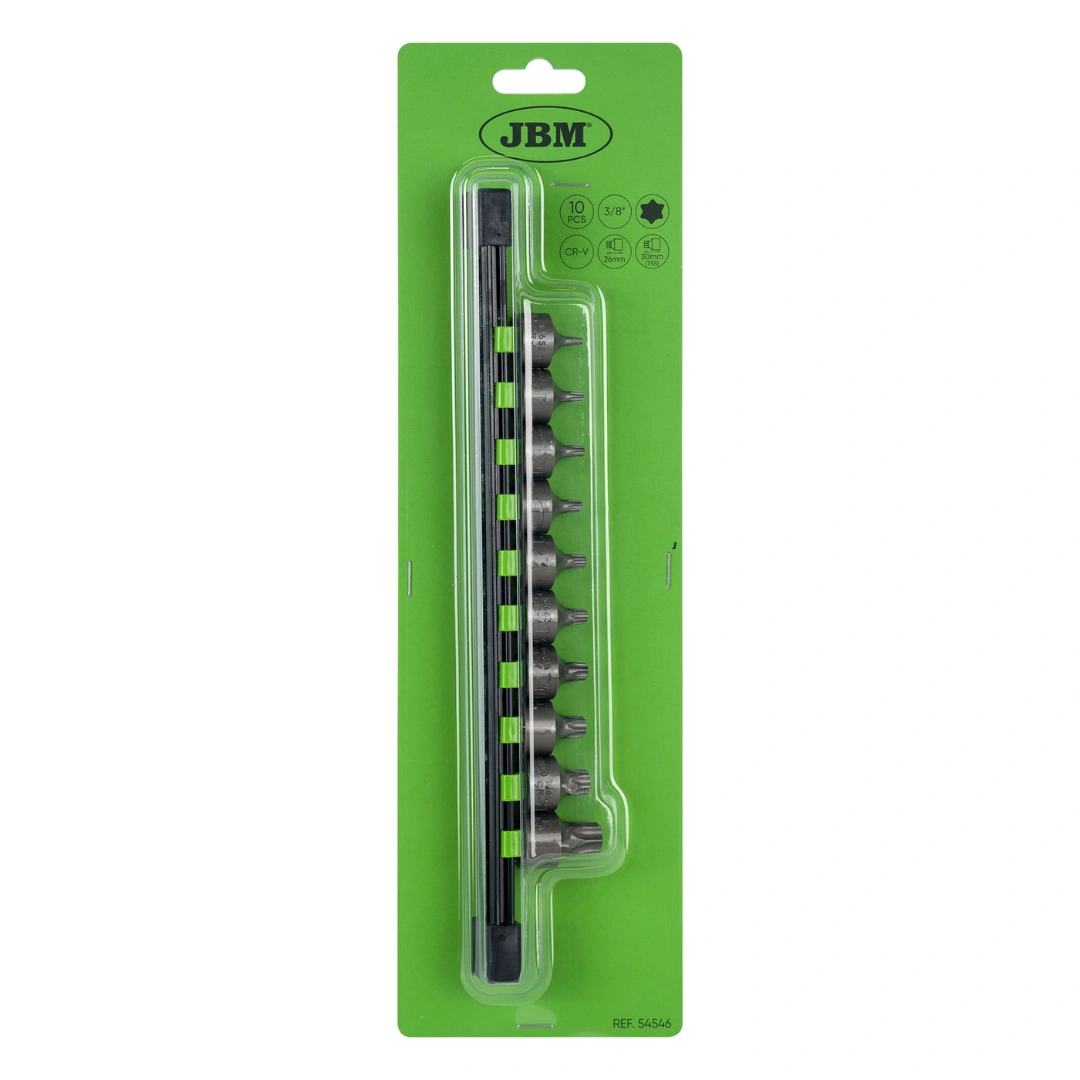 Conjunto JBM de 10 Pontas Torx Curtas com Soquete 3_8_ -4