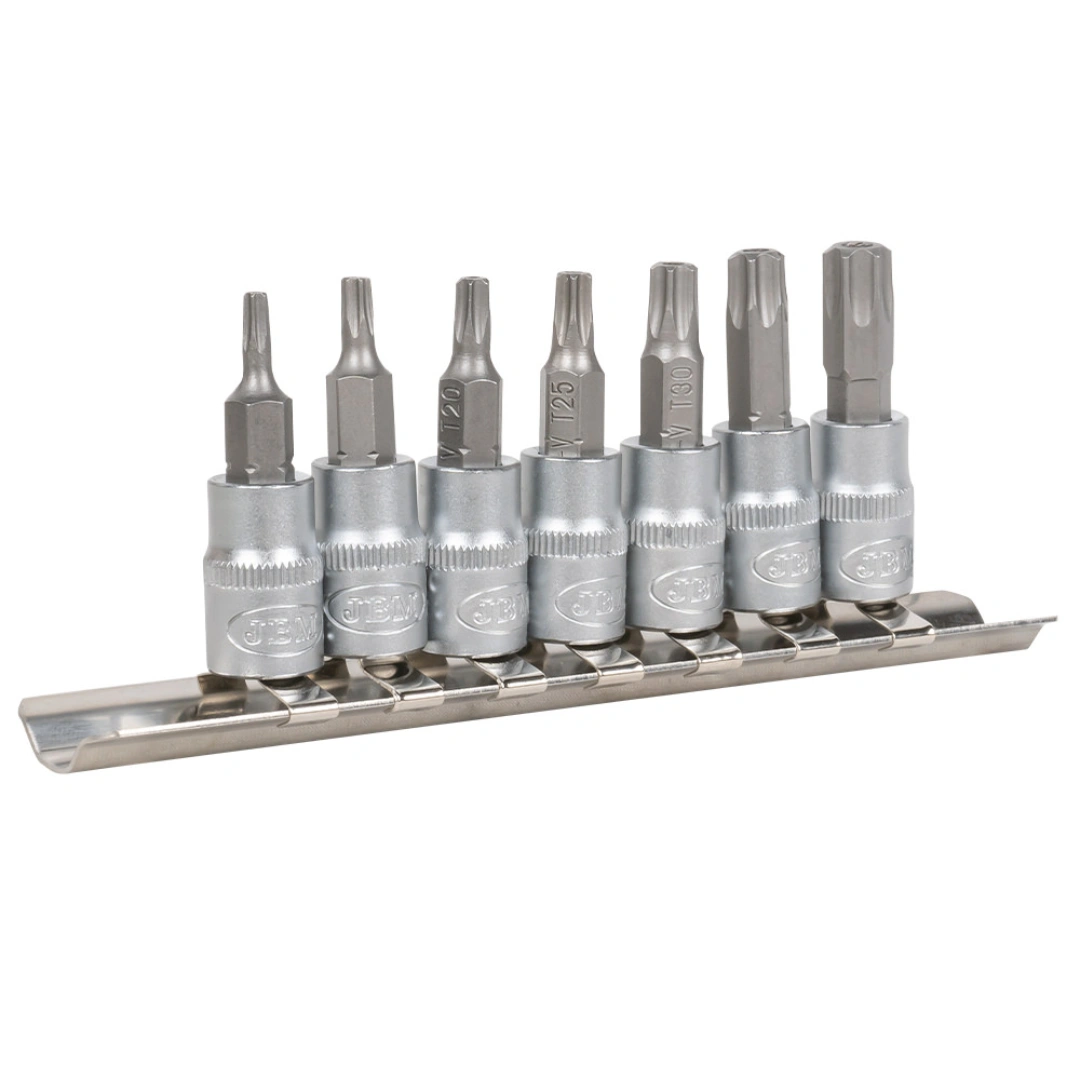 Conjunto JBM de 7 Pontas Torx Invioláveis com Soquete 1_4_ -1
