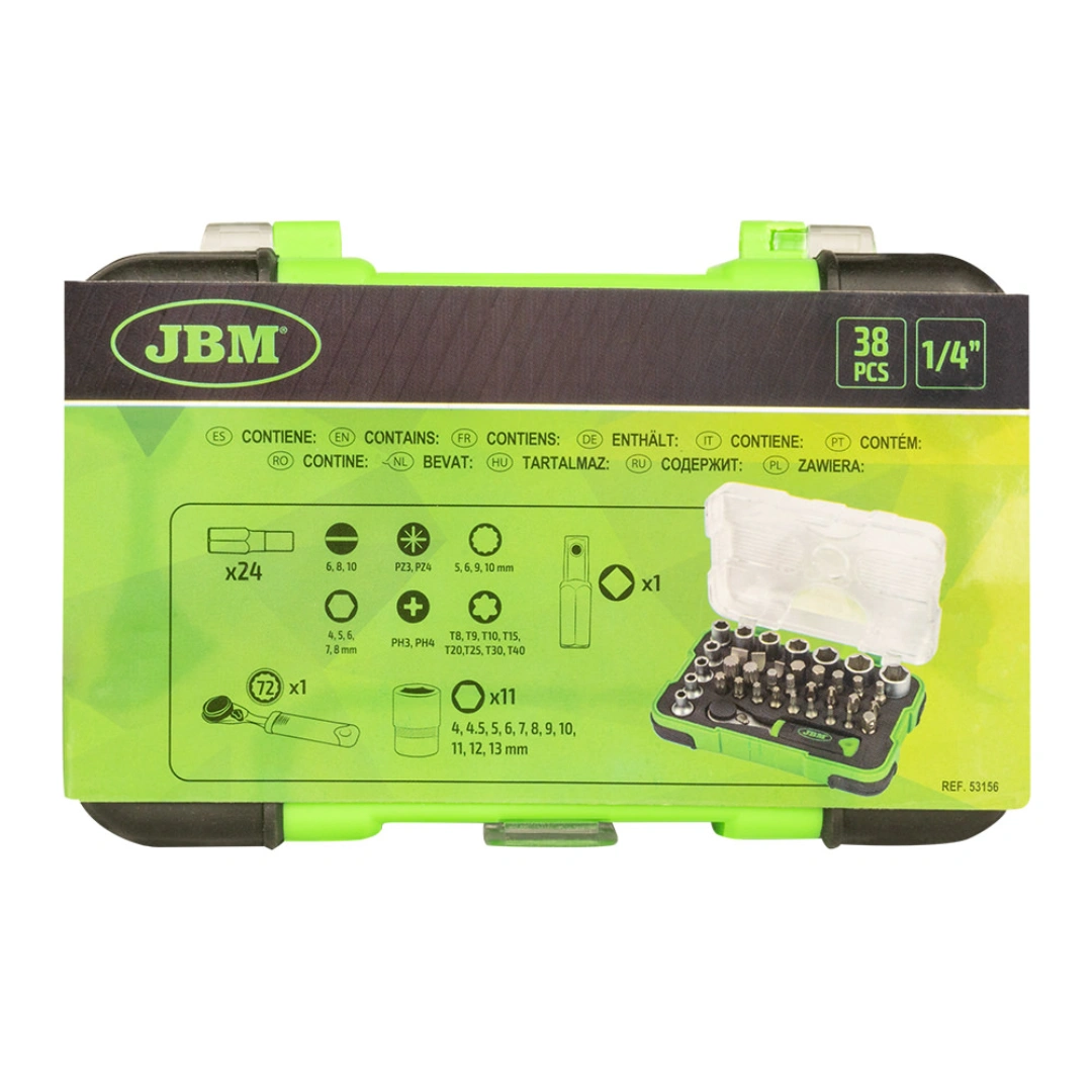 Mini Estojo - JBM de 37 Pontas e Soquetes com Catraca 1_4_ -4