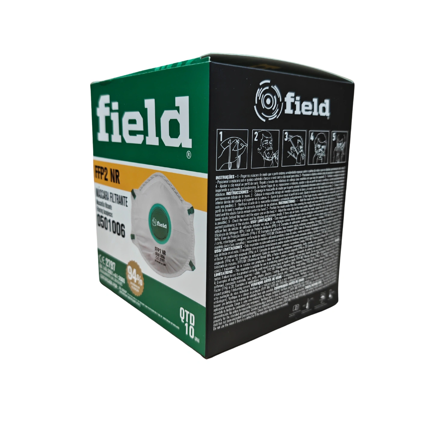 Máscara Descartável FFP2 Com Válvula - FIELD 3