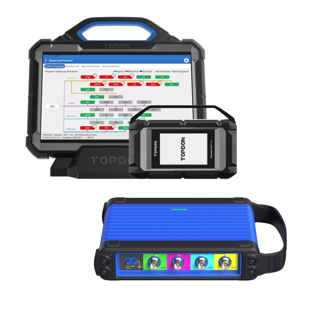 Máquina de Diagnóstico Auto PHOENIX MAX + Osciloscópio - TOPDON