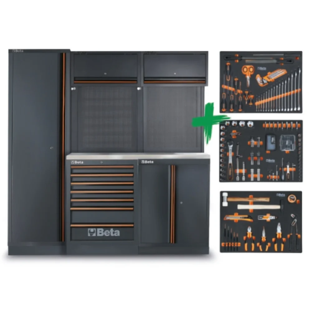 Combinação de Mobiliário Modular para Oficina C45PRO 2.0 B7 com Jogo de 196 Ferramentas - BETA