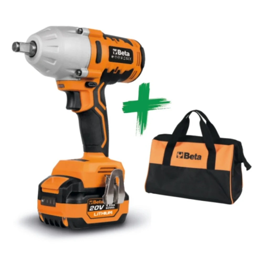 Kit Chave de Impacto a Bateria 20V (600 Nm) com 2 Baterias e Saco de Transporte 1984/K600 - BETA