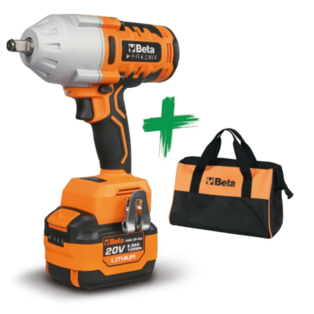 Kit Chave de Impacto a Bateria 20V (1200 Nm) com 2 Baterias e Saco de Transporte 1984/K1200 - BETA
