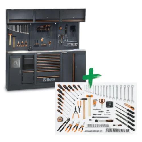Combinação de Mobiliário Modular para Oficina C45PRO 2.0 com Jogo de 157 Ferramentas Universais - BETA