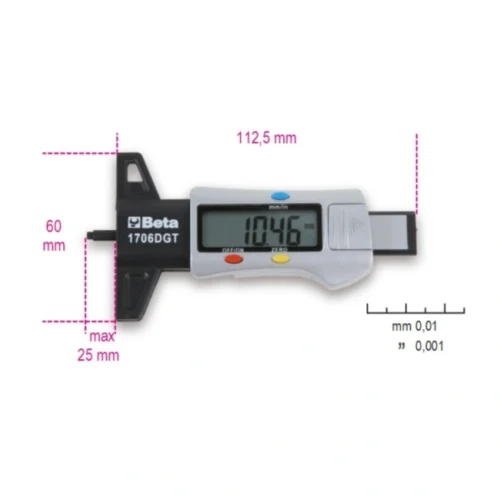 Medidor Digital de Profundidade de Pneus 1706DGT - BETA