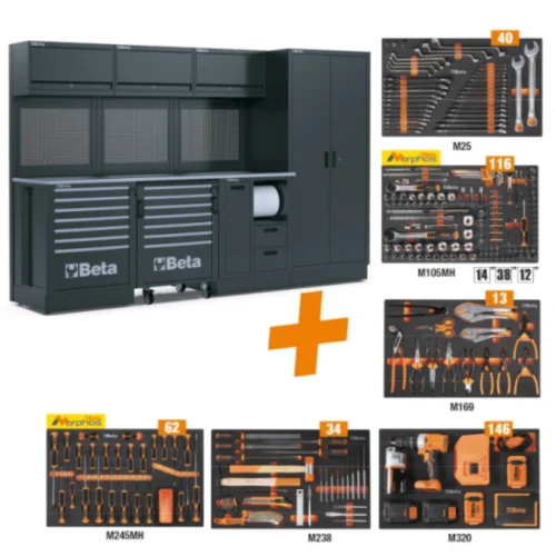 Mobiliário Modular para Oficina RSC50 2.0 com 411 Ferramentas - BETA
