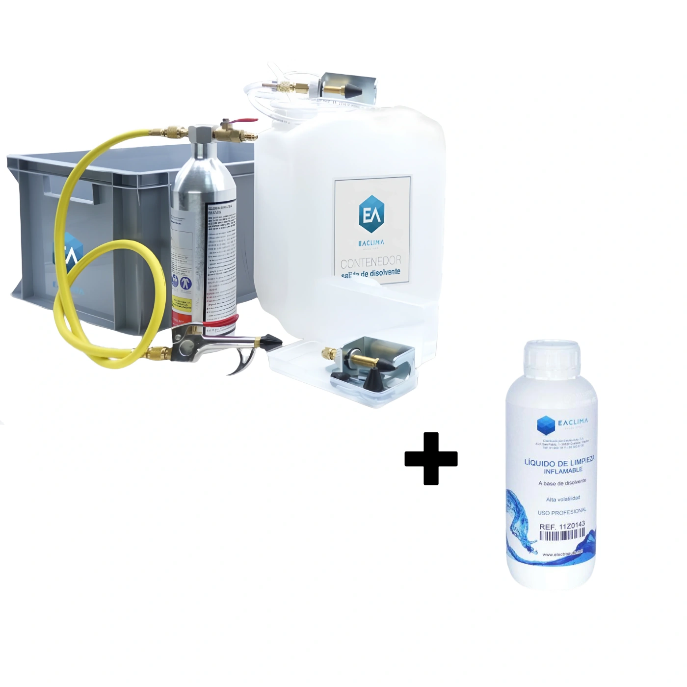 Kit Portátil para Lavagem de Circuitos de A/C + Líquido de Limpeza