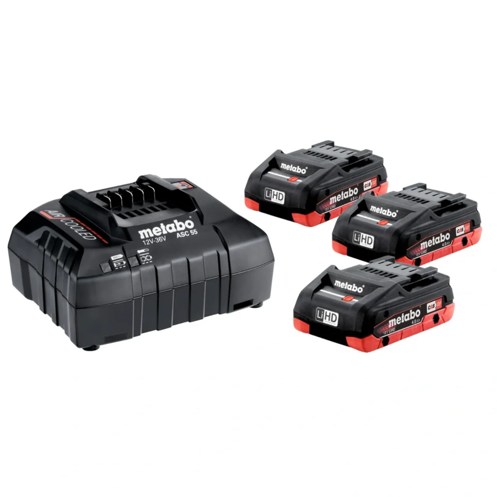 SET LiHD 4.0 Ah (3 Baterias + Carregador) - Metabo