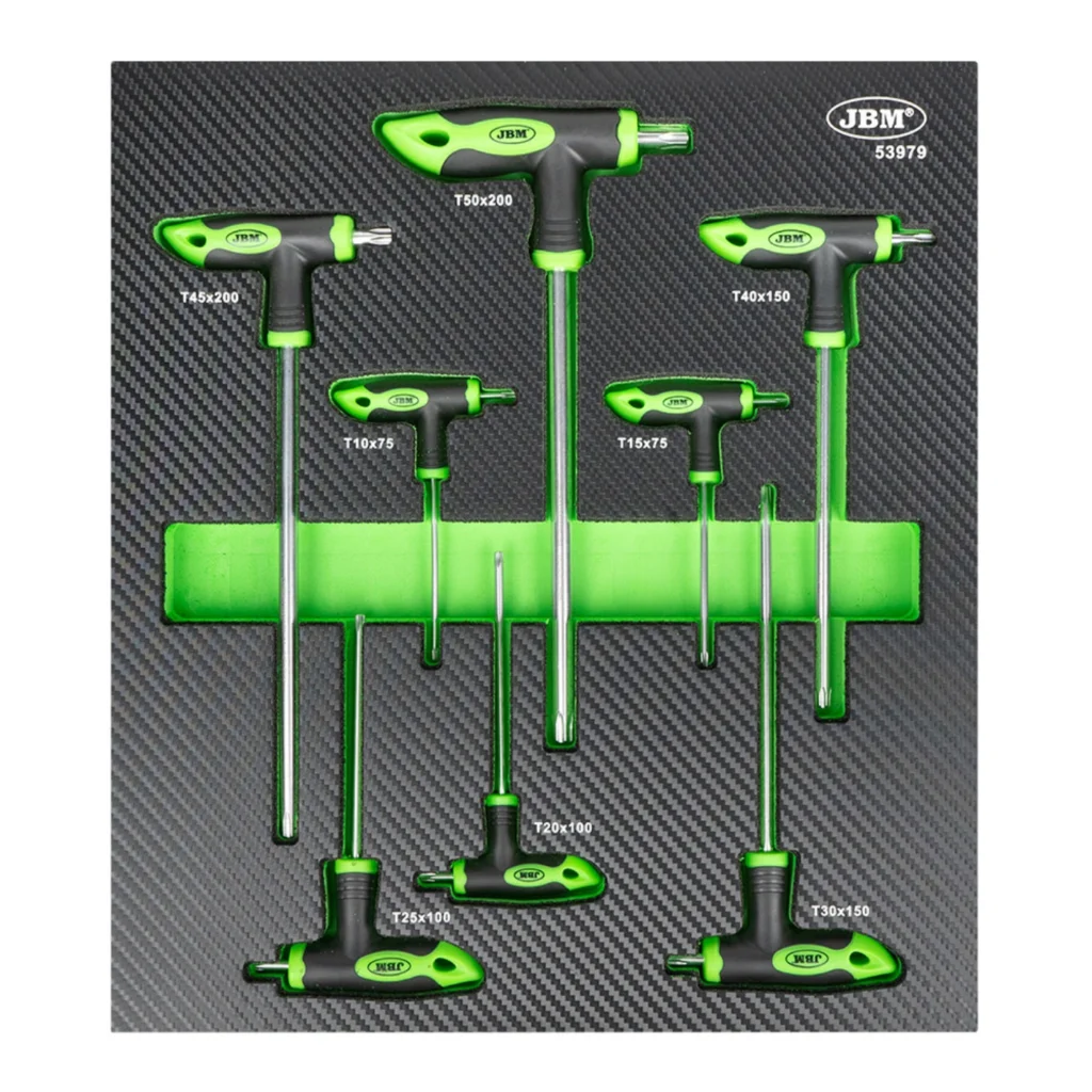 Conjunto de 8 Chaves Torx em Forma de “T” em Módulo 53979 – JBM