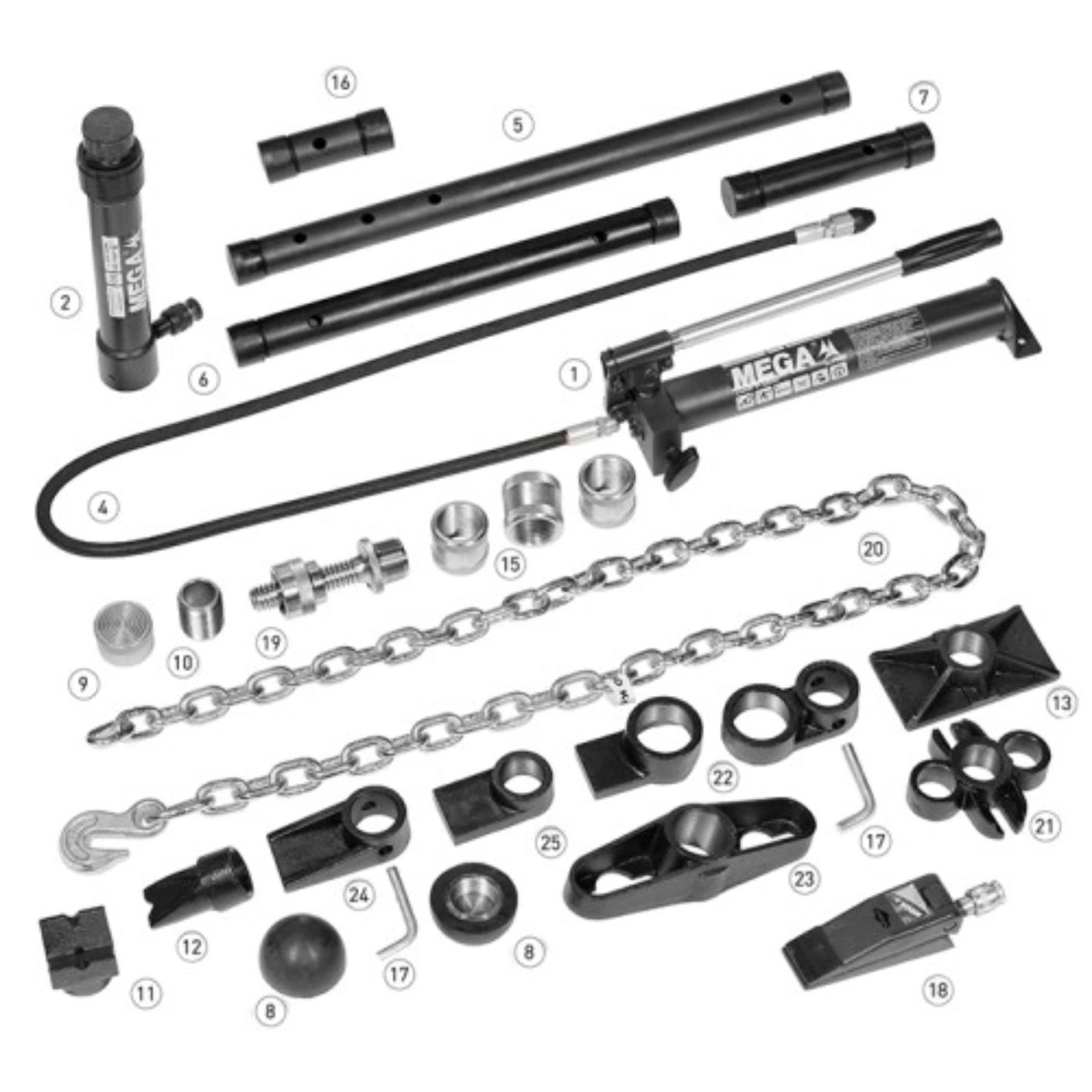 Kit de Reparação de Carroçarias com Cilindro 10T GC-10 - MEGA 4