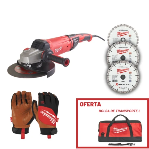 Kit de Corte Rebarbadora, Discos de Diamante e Luvas de Pelo + OFERTA Bolsa de Transporte L – Milwaukee