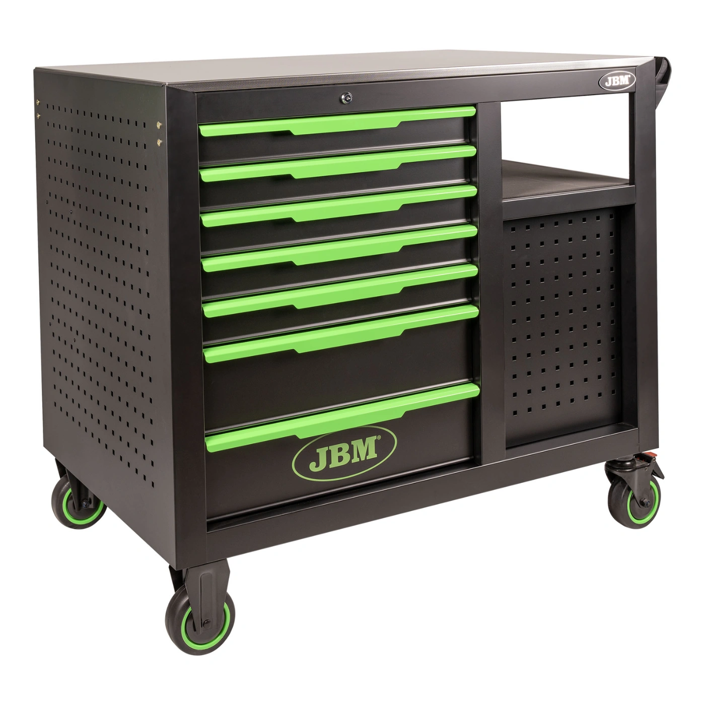 Carro de Ferramentas com 11 Gavetas (7 Frontais / 4 Laterais) Equipado com 331 Peças – JBM 2