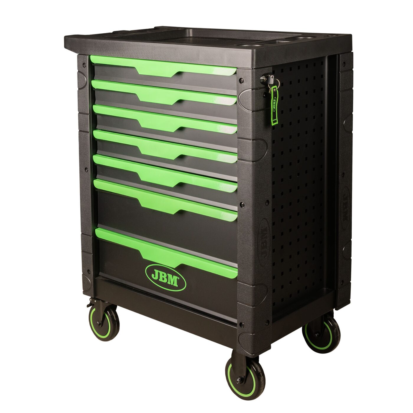 CARRINHO DE FERRAMENTAS DE 7 GAVETAS VERDE - EQUIPADO - JBM 3