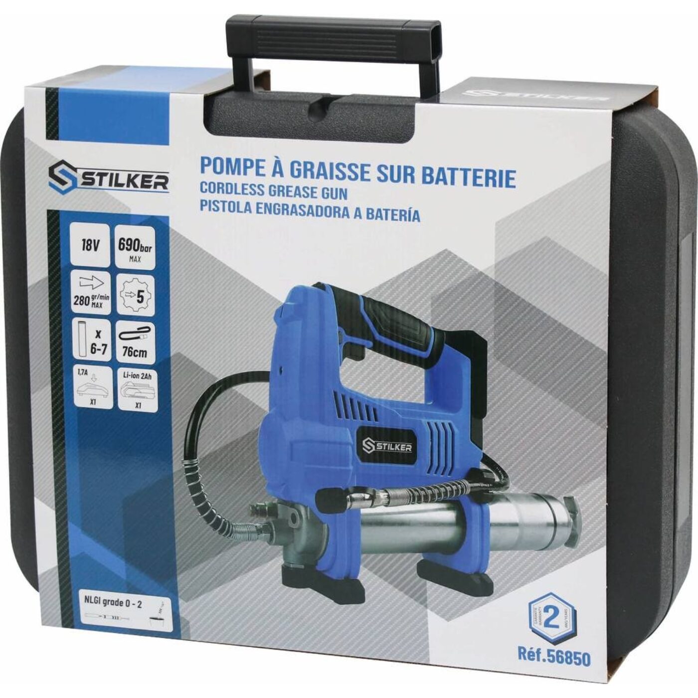 Bomba de Lubrificação com Mala + Carregador e Bateria 18v 5