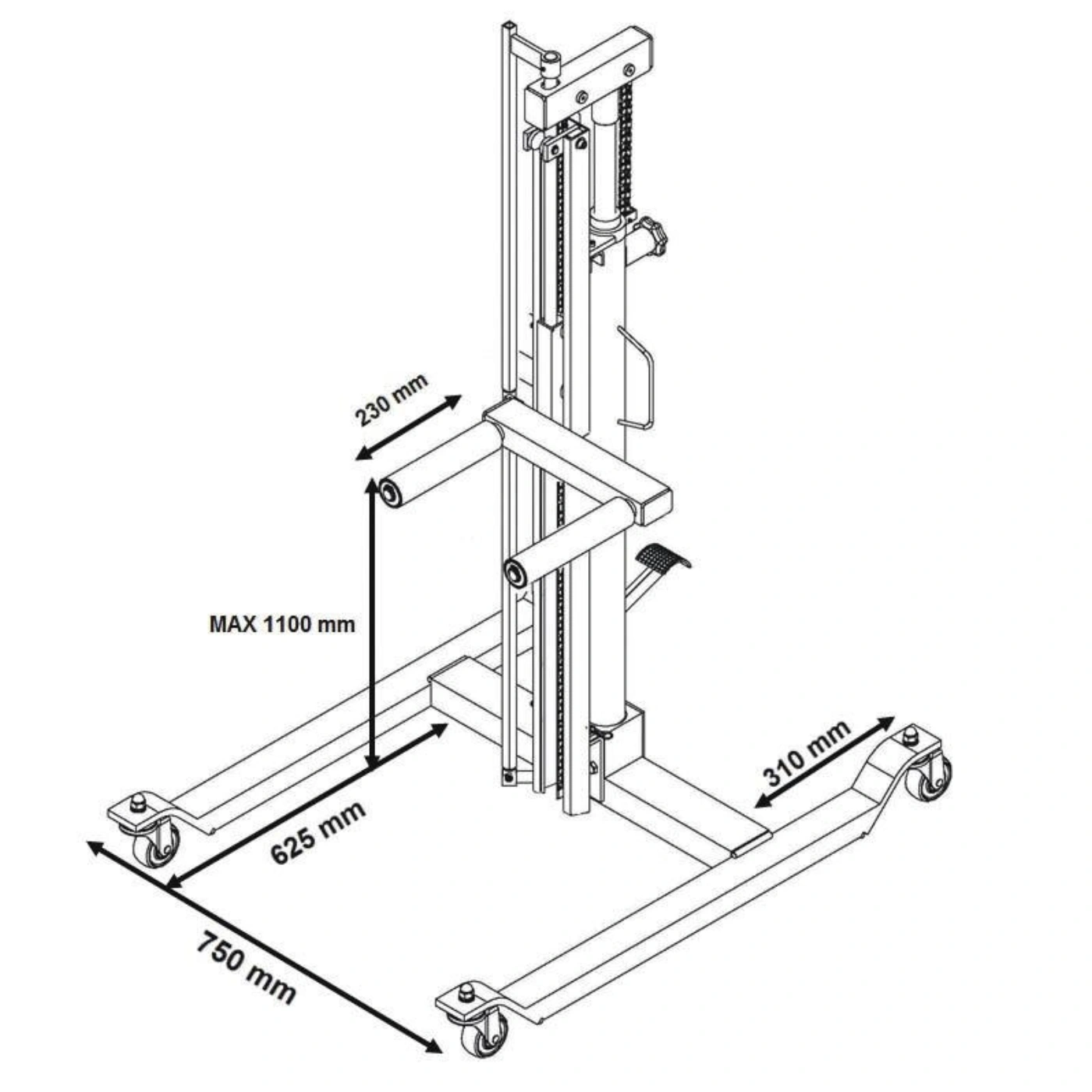 Elevador de Pneus Ligeiros até 60kg Compac 2