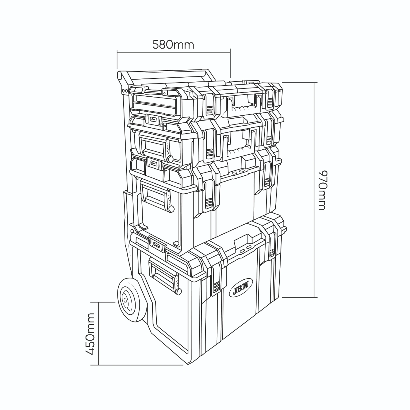 Carrinho Modular com 4 Caixas Empilháveis - JBM 6