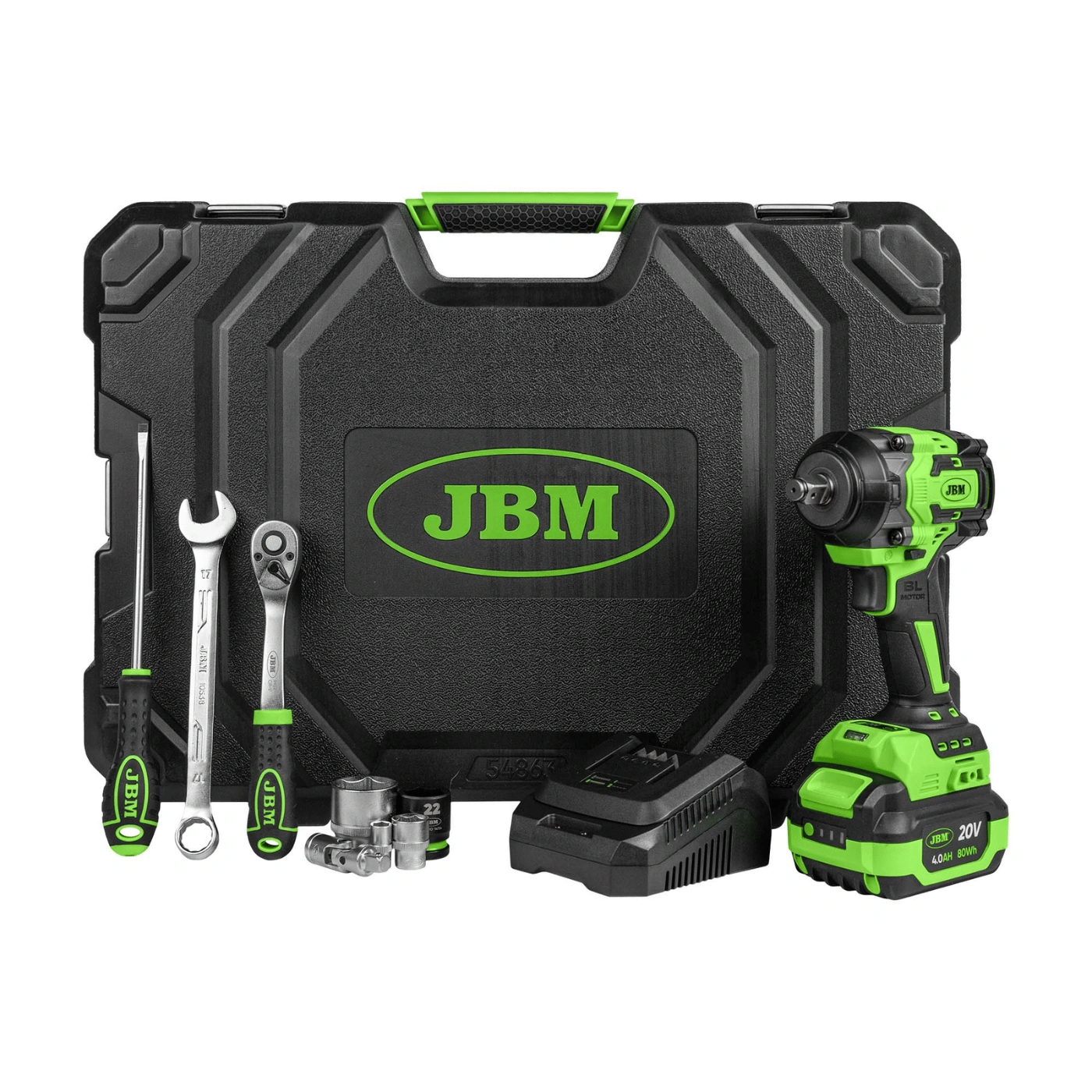 Mala de Ferramentas 153 Peças com Chave de Impacto 800Nm - JBM - 1