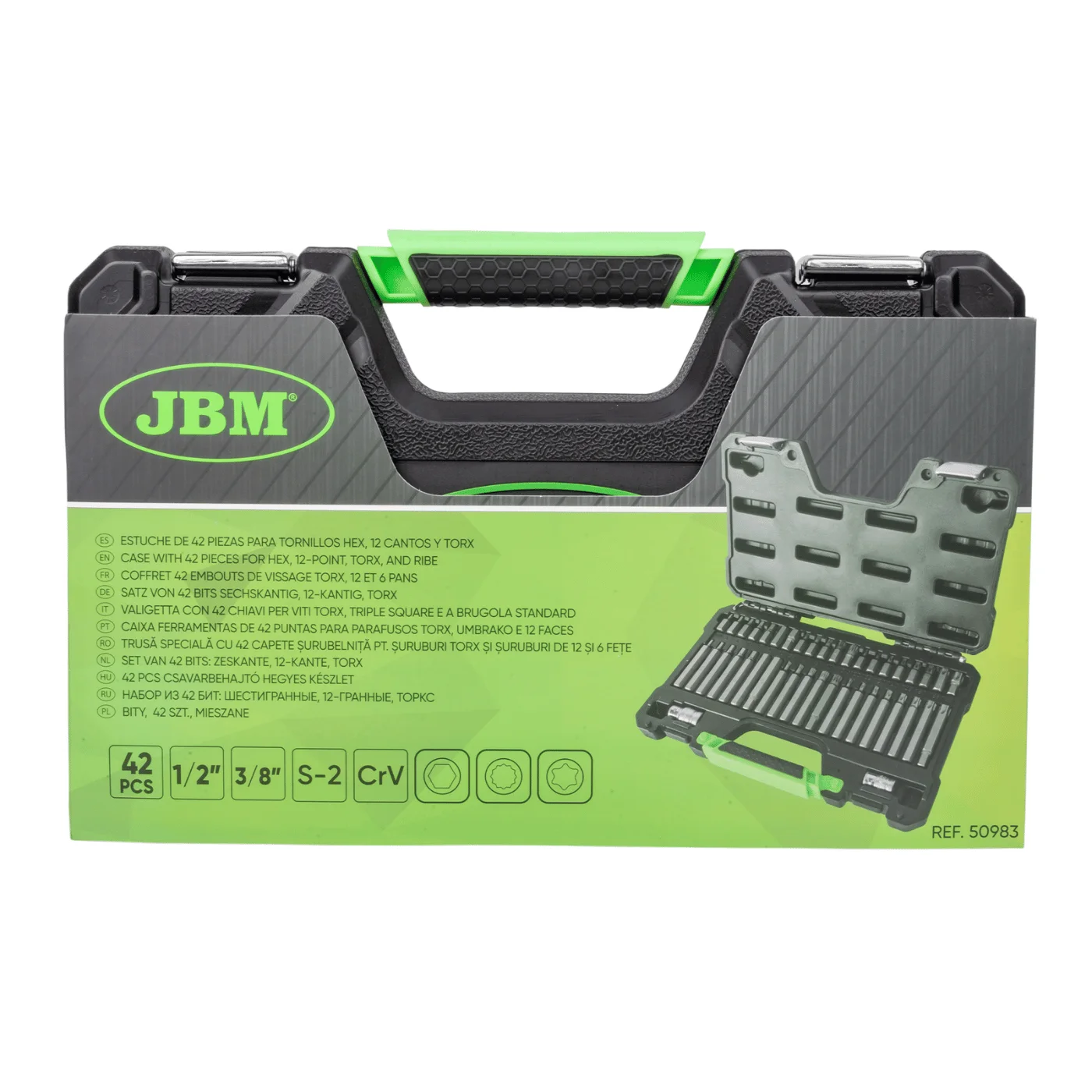 Caixa Ferramentas c/ 42 Pcs para Parafusos TORX 1/2" e 3/8" - JBM 4