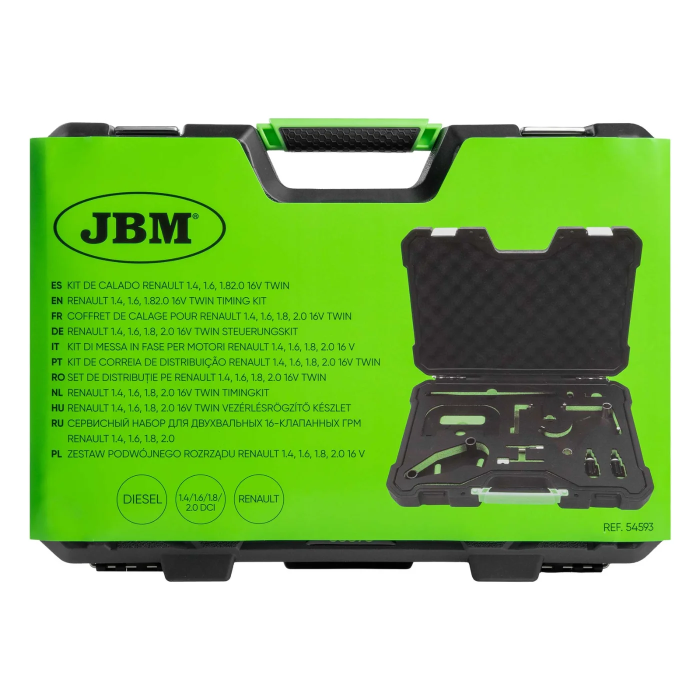 Kit Correia de Distribuição RENAULT 1.4, 1.6, 1.8, 2.0 16V TWIN - JBM 2